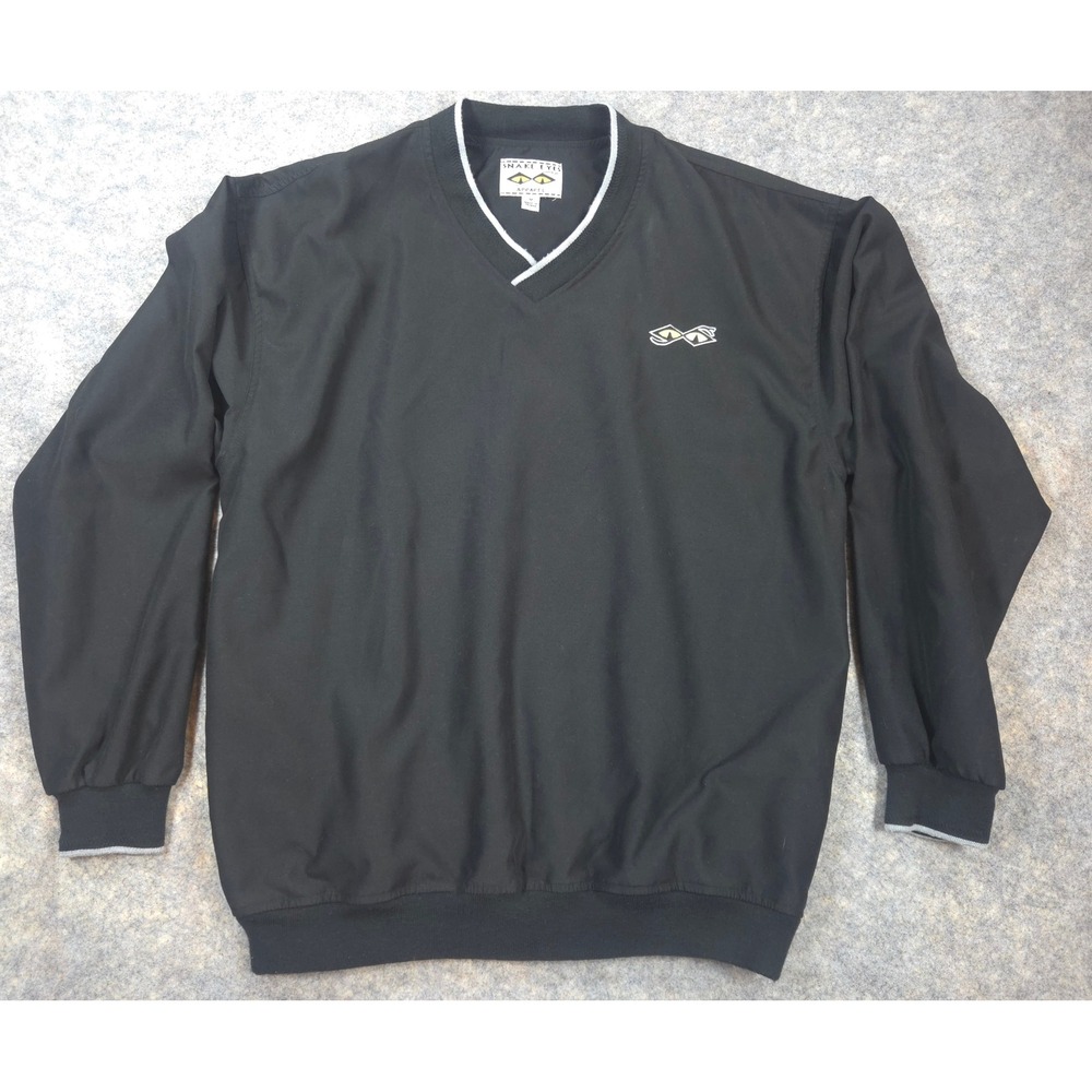 Snake Eyes Apparel Mens Black V-Neck Golf Windshirt Pullover SE3061 Medium